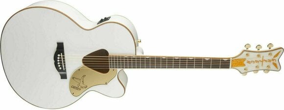 Jumbo elektro-akoestische gitaar Gretsch G5022 CWFE Rancher Wit - 3