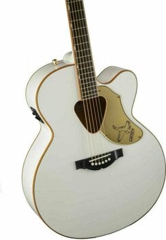 Jumbo elektro-akoestische gitaar Gretsch G5022 CWFE Rancher Wit - 6
