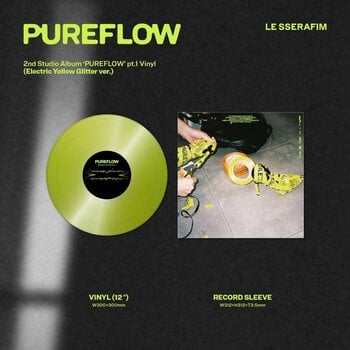 Vinyl Record Le Sserafim - 2nd Studio Album 'Pureflow' Pt.1 (Indie Exclusive) (Electric Yellow Glitter ver.) (LP) - 4