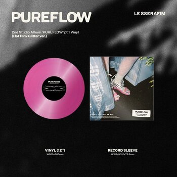 Vinyl Record Le Sserafim - 2nd Studio Album 'Pureflow' Pt.1 (Indie Exclusive) (Hot Pink Glitter ver.) (LP) - 3
