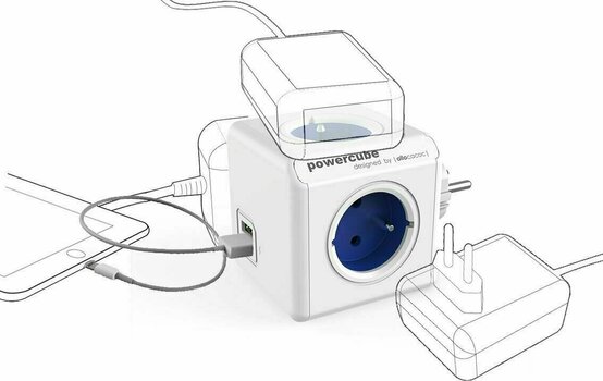 Strömkabel PowerCube Original Blå USB - 4