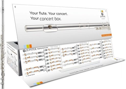 Flauta de orquestra Jupiter JFL700EC-CBox Flute, E mechanism, Solid-silver riser, Concertbox, English Flauta de orquestra - 2