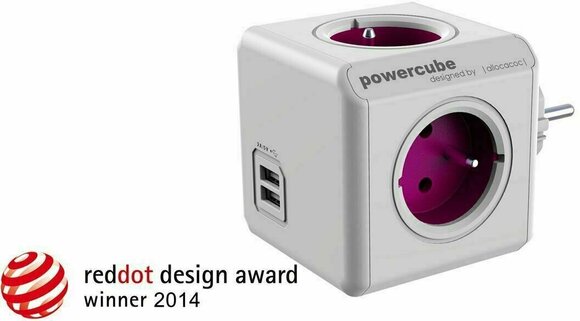 Stromkabel PowerCube ReWirable USB + Travel Plugs Violett 150 cm Lila - 3