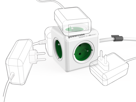 Силов кабел PowerCube Extended Зелен 150 cm Green - 2