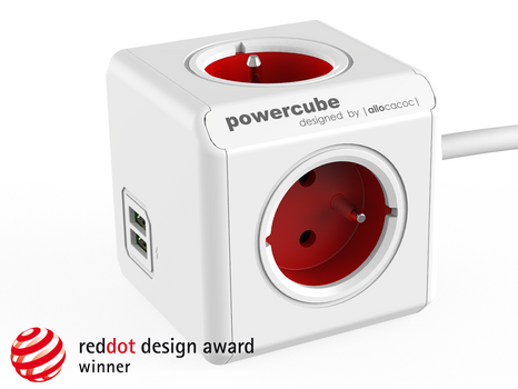 Przewód zasilający PowerCube Extended Czerwony 150 cm USB - 3