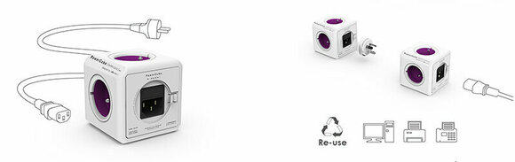 Power Cable PowerCube ReWirable USB + Travel Plugs + IEC Violet - 5