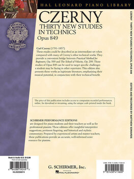 Note G. Schirmer Thirty New Studies In Technics Op.849 (Audio Online) Note - 3