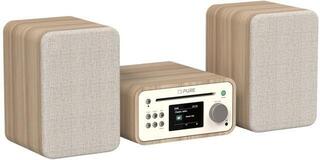 Desktop Music Player Pure Audio Classic Stereo Mini Cotton White/Oak Desktop Music Player - 1