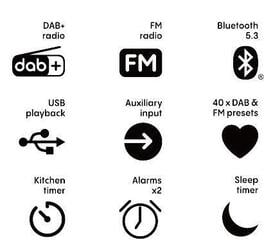 Digital Radio DAB+
 Pure Audio Classic H6 Cotton White/Oak Digital Radio DAB+ - 3