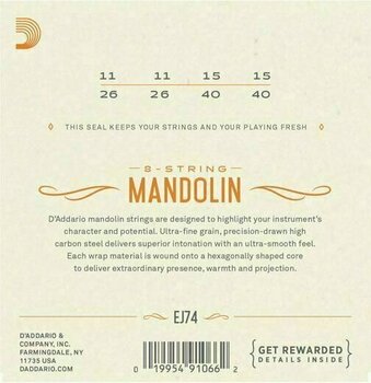 Mandoline Strings D'Addario EJ74 - 2