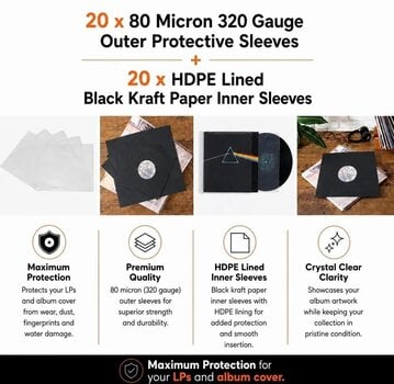 Koffer für LP-Platten Legend Vinyl LV32 Mixed Pack - Inner & Outer LP-Cover (12" Vinyl) 20 Black-Clear - 3