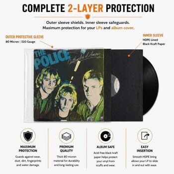 Koffer für LP-Platten Legend Vinyl LV32 Mixed Pack - Inner & Outer LP-Cover (12" Vinyl) 20 Black-Clear - 4
