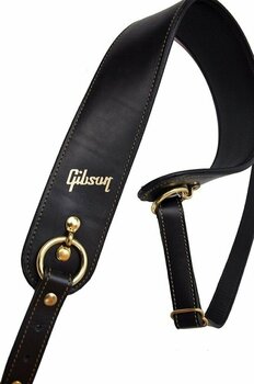 Leather guitar strap Gibson The Premium Saddle Leather guitar strap Black - 4