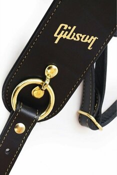 Leather guitar strap Gibson The Premium Saddle Leather guitar strap Black - 5