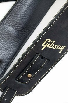 Leather guitar strap Gibson The Nubuck Leather guitar strap Black - 3