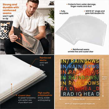 Koffer für LP-Platten Legend Vinyl LV30 Mixed Pack - Curved Base Inner & Outer LP-Cover (12" Vinyl) 50 Crystal Clear - 3