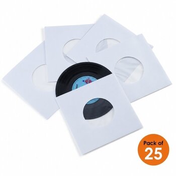 Veske/etui til LP-plater Legend Vinyl LV28 Vinyl Record Sleeves (7" Vinyl) 25 White - 7