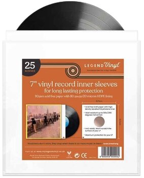 Veske/etui til LP-plater Legend Vinyl LV28 Vinyl Record Sleeves (7" Vinyl) 25 White - 2