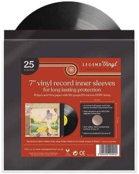 Veske/etui til LP-plater Legend Vinyl LV29 Vinyl Record Sleeves (7" Vinyl) 25 Black - 2