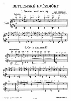 Solistisk vokallitteratur Jan Hlucháň Betlémské hvězdičky (nejsnazší lidové vánoční písně a koledy pro klavír na dvě ruce) Musik bog - 2