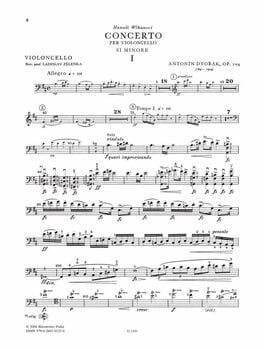 Noder til bands og orkestre Antonín Dvořák Koncert pro violoncello a orchestr h moll op. 104 Musik bog - 6