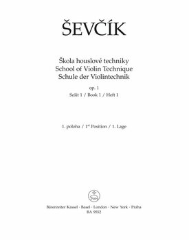 Node for strygere Otakar Ševčík Škola houslové techniky op. 1, sešit 1, 1. poloha Musik bog - 2