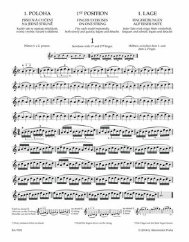 Note za gudačke instrumente Otakar Ševčík Škola houslové techniky op. 1, sešit 1, 1. poloha Nota - 5