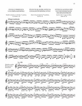 Music sheet for strings Otakar Ševčík Škola smyčcové techniky op. 2, Sešit 1 - Cvičení pro pravou ruku Music Book - 5