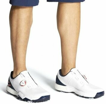 Golfsko til mænd Adidas Adipower 4Orged Boa Mens Golf Shoes Cloud White/Collegiate Red/Collegiate Navy UK 11 - 6