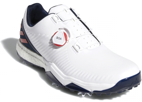 Calzado de golf para hombres Adidas Adipower 4Orged Boa Mens Golf Shoes Cloud White/Collegiate Red/Collegiate Navy UK 10,5 - 3