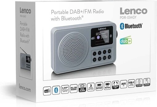 Radio digital DAB + Lenco PDR-034GY Grey Radio digital DAB + - 10