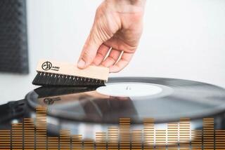 Brosse pour disques LP Audio Anatomy Vinyl Brush And Goat Hair Oak Wood Black Brosser - 1