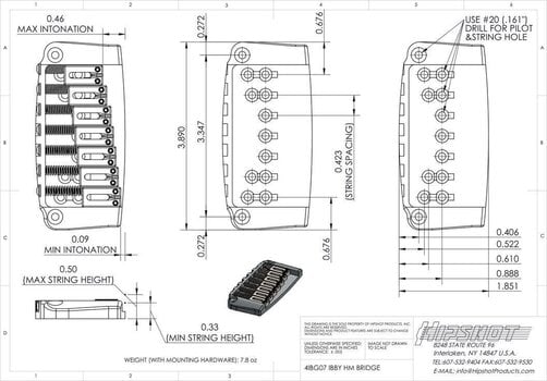 Gitarski most Hipshot 7 Sring Ibby HM Ibanez Gold Gitarski most - 3