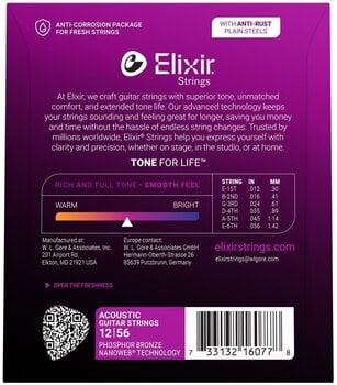 Žice za akustičnu gitaru Elixir 16077 Nanoweb 12-56 Žice za akustičnu gitaru - 2