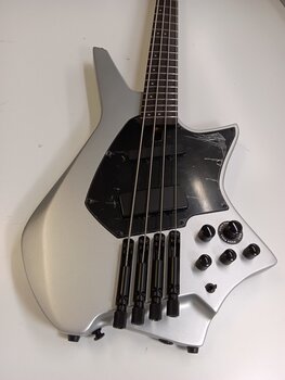 Headless Bass Guitar HILS Guitars HZB4 NEXT Satin Silver Headless Bass Guitar (Begagnad) - 2