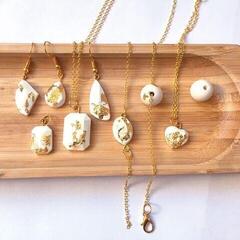 Material Sycomore Jewelry Making Kit - Concrete and Gold Jewelry DIY Set - 2