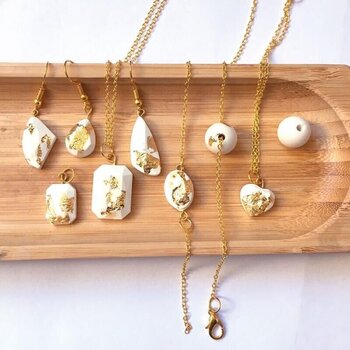 Material Sycomore Jewelry Making Kit - Concrete and Gold Jewelry DIY Set - 3