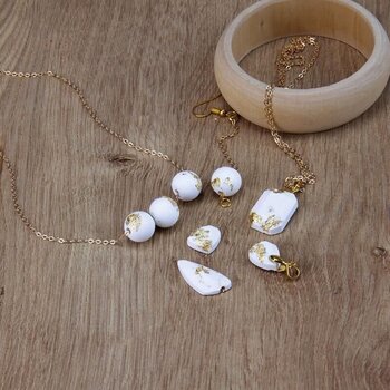 Material Sycomore Jewelry Making Kit - Concrete and Gold Jewelry DIY Set - 4