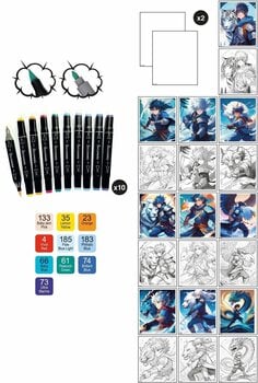 Výtvarná a kreativní sada Sycomore Výtvarní set Manga Workshop Váleční hrdinové - 2