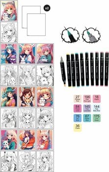 Výtvarná a kreativní sada Sycomore Výtvarní set Manga Workshop Kemonomim - 2