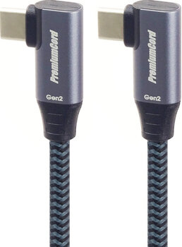 USB кабл PremiumCord USB-C to USB-C Double Angled 100W Braided 1 m USB кабл - 3