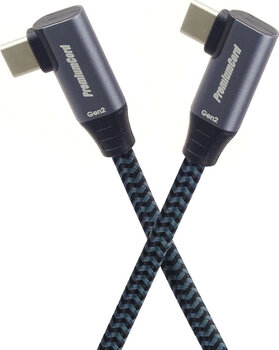 USB кабл PremiumCord USB-C to USB-C Double Angled 100W Braided 1 m USB кабл - 4