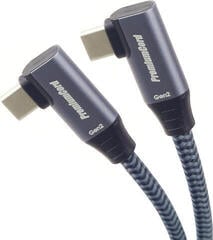 USB Cable PremiumCord USB-C to USB-C Double Angled 100W Braided 3 m USB Cable - 1