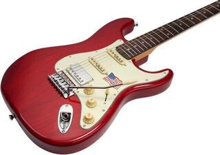 Electric guitar SX SEF1 HSS Transparent Red Electric guitar - 3