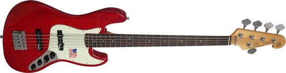 5-keelne basskitarr SX SBF15 Transparent Red 5-keelne basskitarr - 5