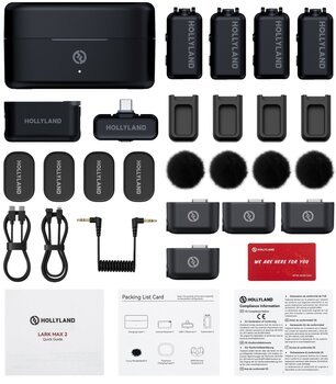 Conjunto sem fios Hollyland Lark Max 2 Combo 4-Person Version with Camera RX + USB-C RX Conjunto sem fios - 3