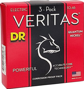 E-guitar strings DR Strings VTE-10 Veritas 3-Pack E-guitar strings - 3