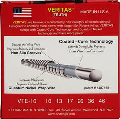 Cuerdas para guitarra eléctrica DR Strings VTE-10 Veritas 3-Pack Cuerdas para guitarra eléctrica - 3