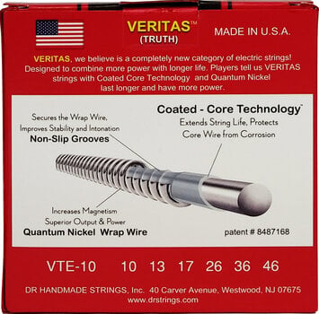 E-guitar strings DR Strings VTE-10 Veritas 3-Pack E-guitar strings - 4