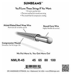Cordas para baixo DR Strings NMLR-45 Cordas para baixo - 3
